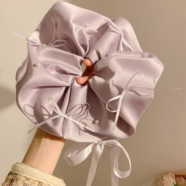 Plain Scrunchie Bow Satin