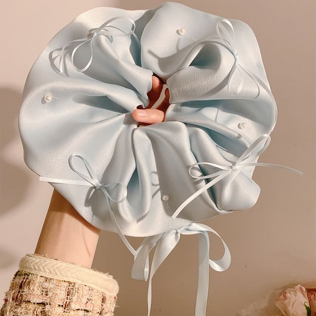 Plain Scrunchie Bow Satin