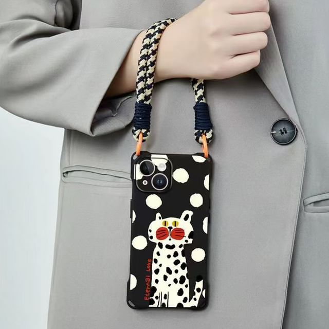 Cat Phone Case and Strap and Lanyard Options - Compatible with iPhone