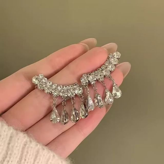 Climber Rhinestone CZ Earring