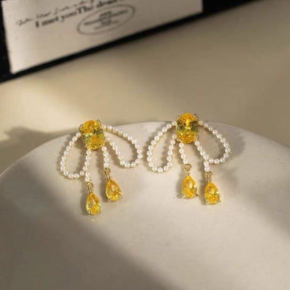 Schleife Ohrstecker Perlen