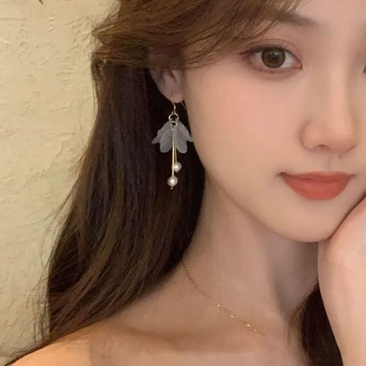 Ohrring Perle Blume Faux Tropfen