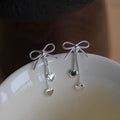 Bow Alloy Ohrring Dangle Heart