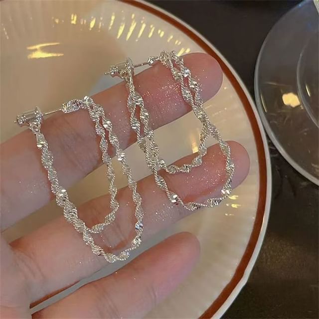 Helical Layered Alloy Earring Hoop