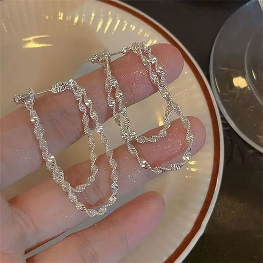 Spiralförmiger Ohrring aus Legierung mit mehreren Lagen