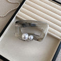 Pearl Faux Hair Claw Acrylic