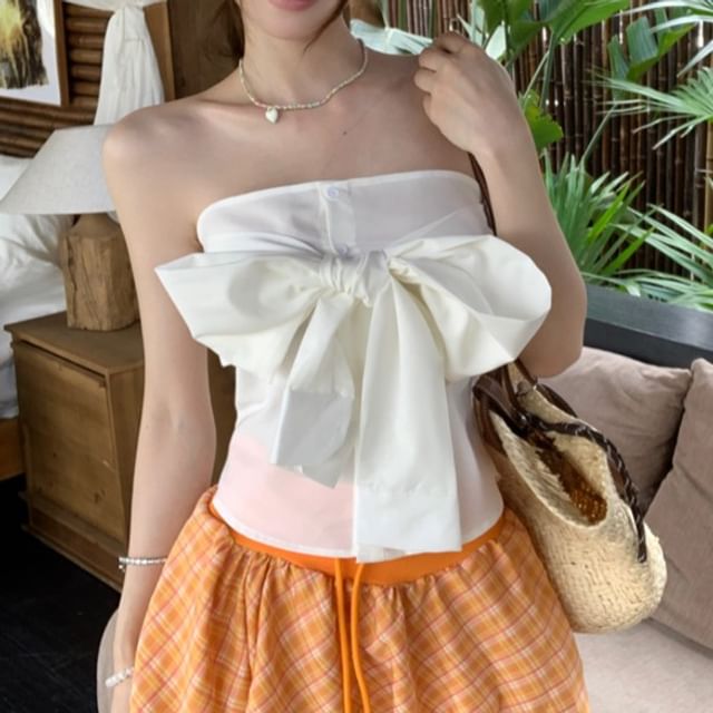 Rock Taille / Einfarbig Ballon A-Linie Mini Tube Schleife Kordelzug Top Plaid