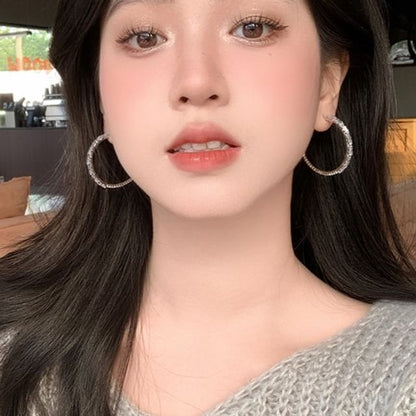 Silberohrring Strass Creole 925 Sterling