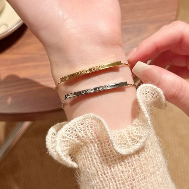 Schriftzug Armband Metall