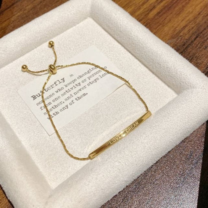 Schriftzug Armband Metall