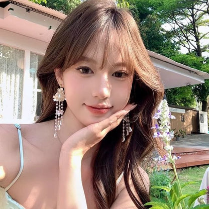 Earring Alloy Fringed Floral