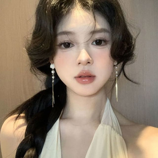 Legierung Threader Faux Floral Ohrring Perle