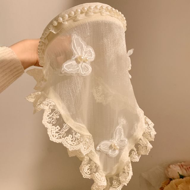 Headband Lace Butterfly Trim Applique