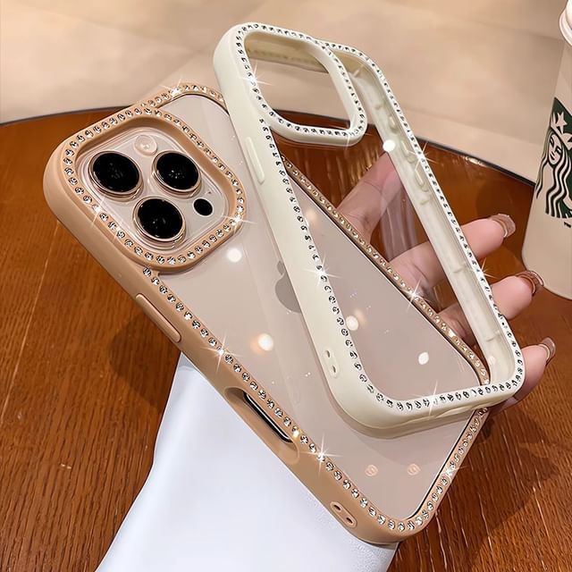 Rhinestone Transparent Phone Case - Compatible with iPhone