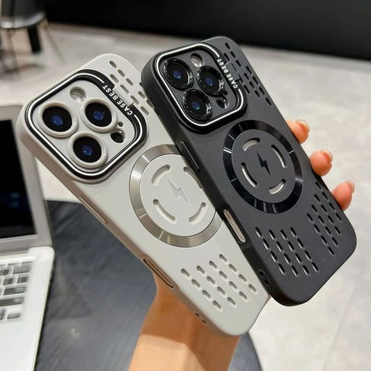 with MagSafe) (Compatible iPhone Magnetic Perforated Case