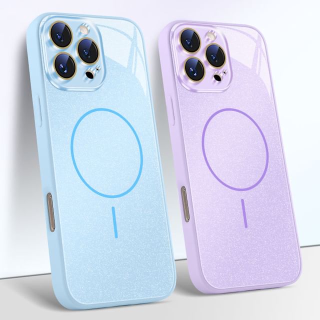 Case with MagSafe) Magnetic Glitter (Compatible iPhone