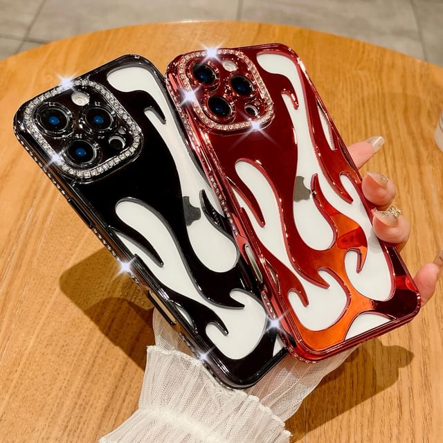 Flamme iPhone Strass Hülle