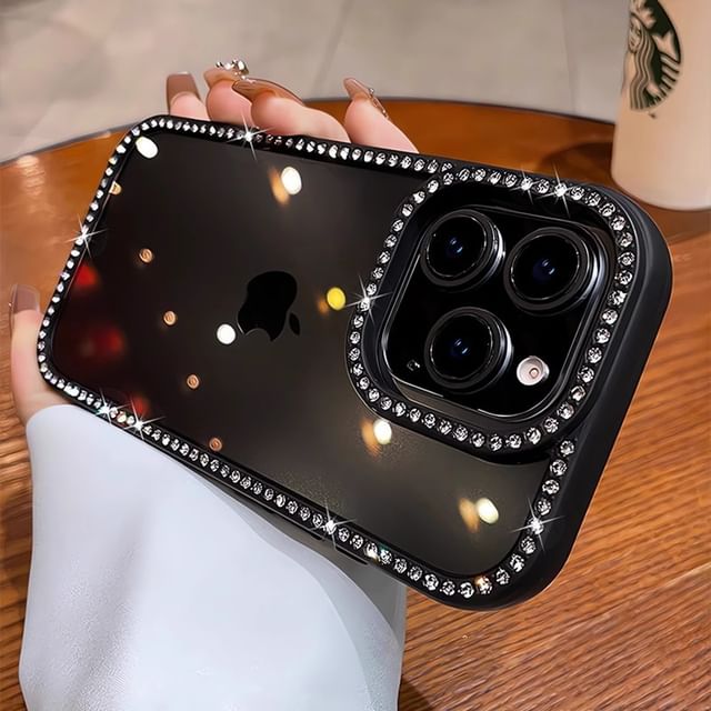 Rhinestone Transparent Phone Case - Compatible with iPhone