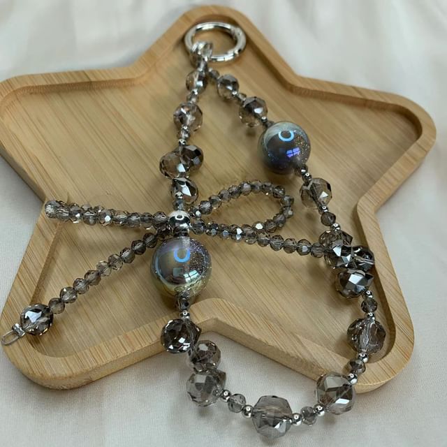 Kristall Faux Bow Perlen Telefon Strap Handgelenk