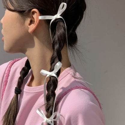 リボンプレーンヘアクリップ3個セット：