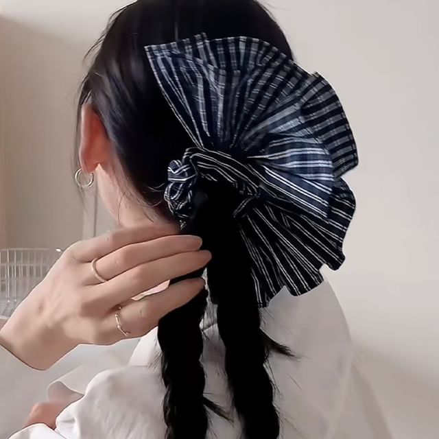 Ruffle Striped Scrunchie