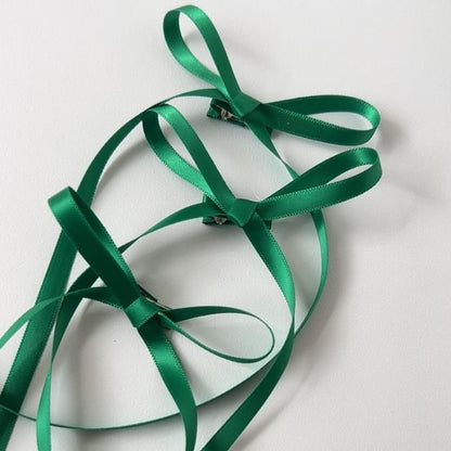 リボンプレーンヘアクリップ3個セット：