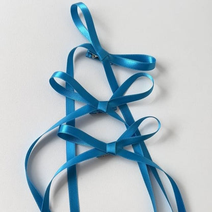 リボンプレーンヘアクリップ3個セット：