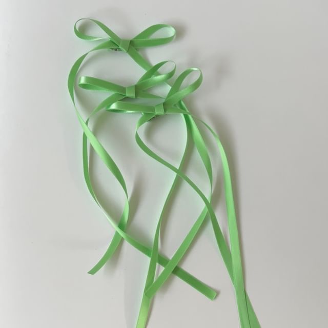 リボンプレーンヘアクリップ3個セット：