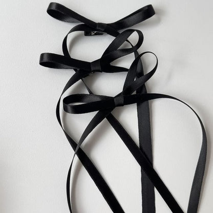 リボンプレーンヘアクリップ3個セット：