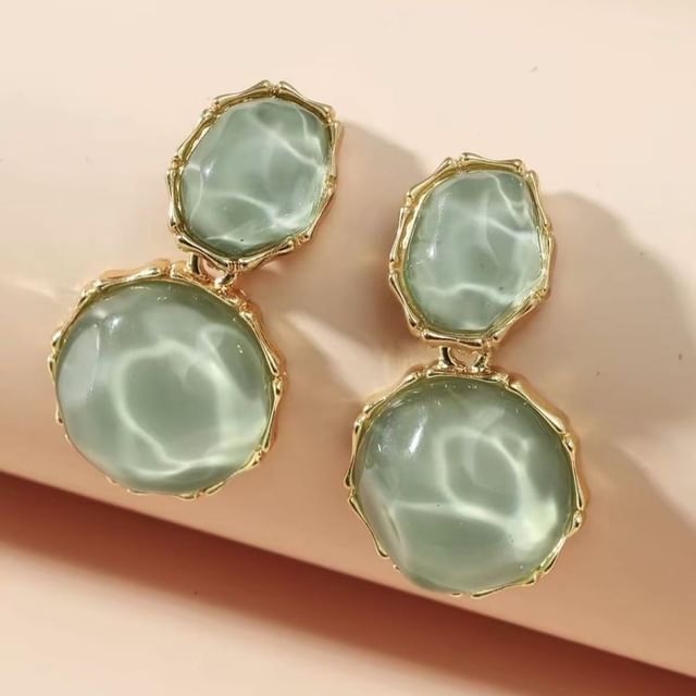 Asymmetrischer Tropfen-Ohrring aus Legierung