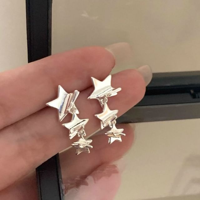 Star Alloy Dangle Earrings and Ear Cuff Options