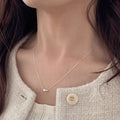 Faux Beaded Pearl Necklace Silver Sterling