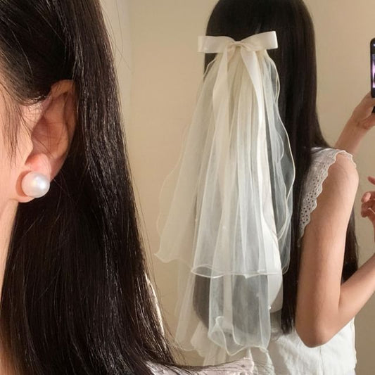 Clip Veil Mesh Bow Hair