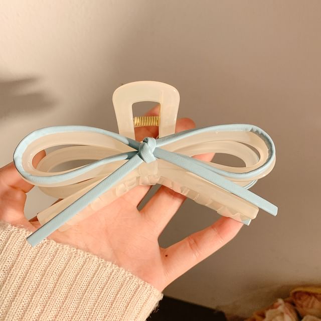 Bow Claw Hair Faux Leather