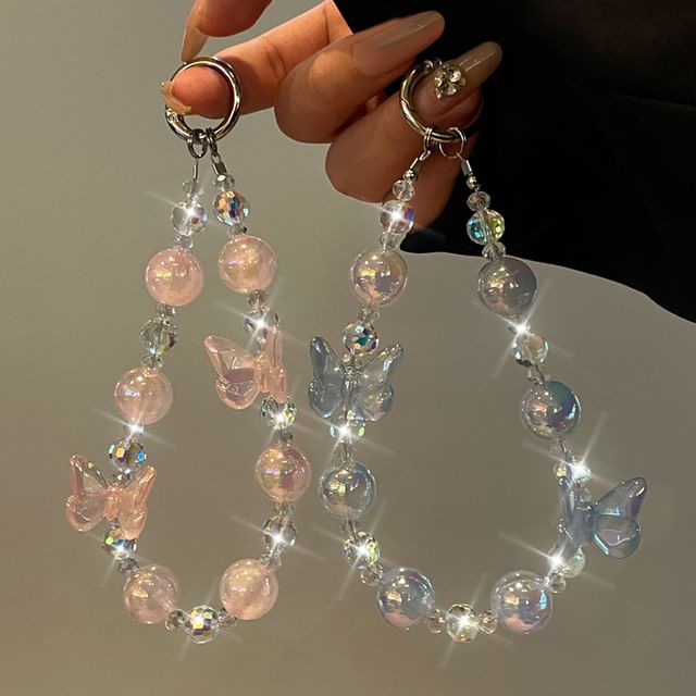 Lanyard Phone Beaded Butterfly