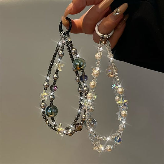 Faux Pearl Phone Star Lanyard