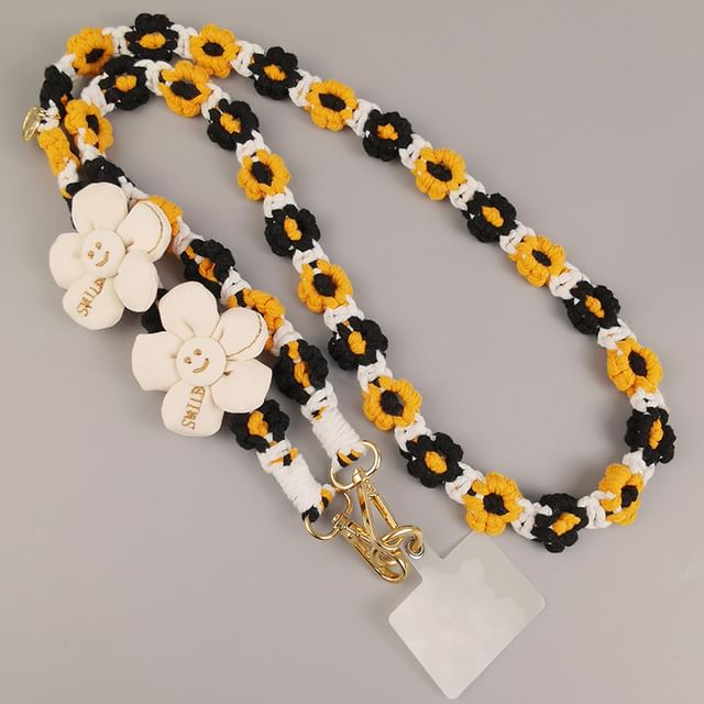 Phone Pad with Lanyard Flower