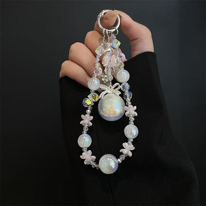 with Phone Lanyard Pearl Faux Pad