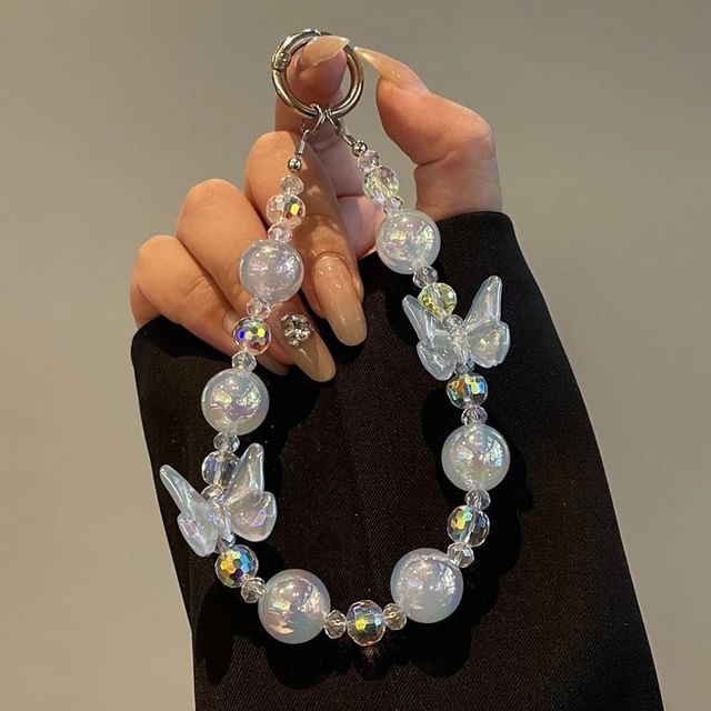 Lanyard Phone Beaded Butterfly