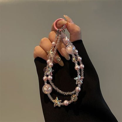 Handy-Schlüsselband mit Stern-Motiv, Kunstperlen