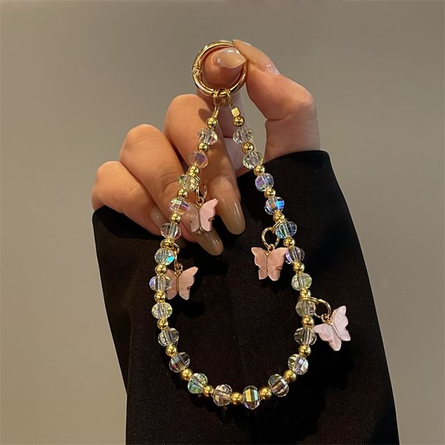 Beaded Butterfly Lanyard Phone