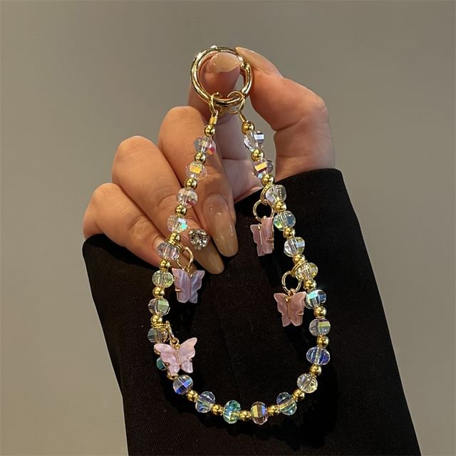 Beaded Butterfly Lanyard Phone