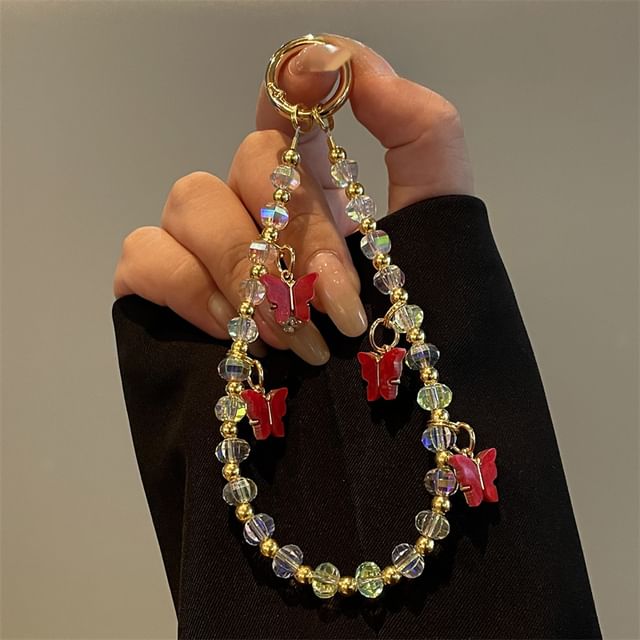 Beaded Butterfly Lanyard Phone