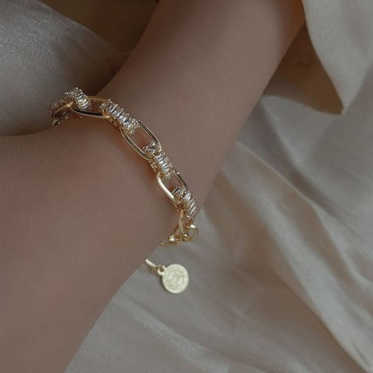 ラインストーンチェーンブレスレット