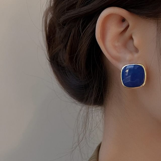 Silberohrring 925 Sterling Quadrat Ohrstecker