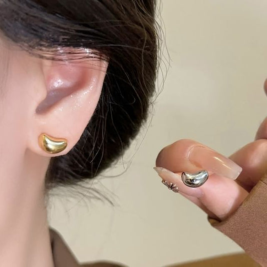 925シルバースターリングスタッドイヤリングビーン