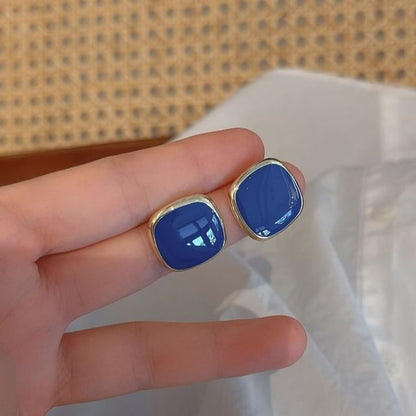 Silberohrring 925 Sterling Quadrat Ohrstecker