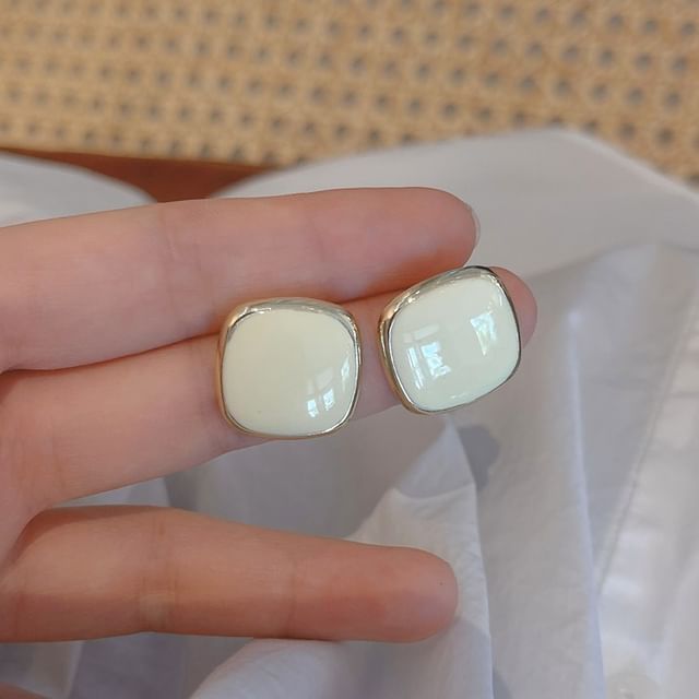 Silberohrring 925 Sterling Quadrat Ohrstecker