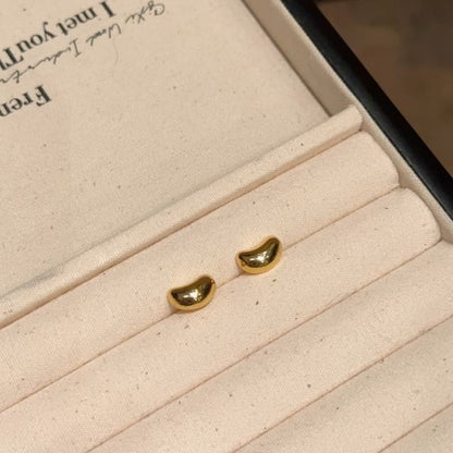 925シルバースターリングスタッドイヤリングビーン