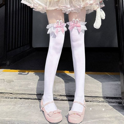 Designs) (Various Bow Trim Socks Lace